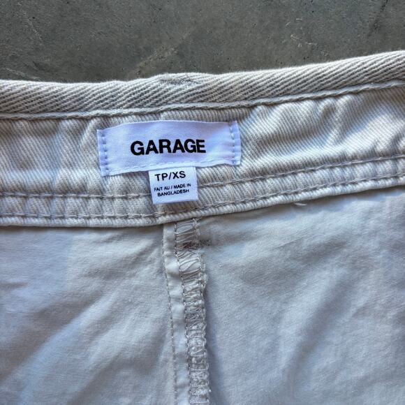 Garage Cargo Mini Skirt Skort Women's TP/XS Beige Utility Denim Jean Skort - Picture 4 of 10